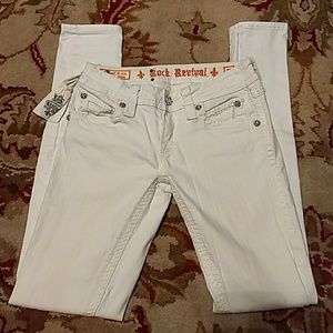 Rock Revival RARE White Skinny Blair Jeans sz 26